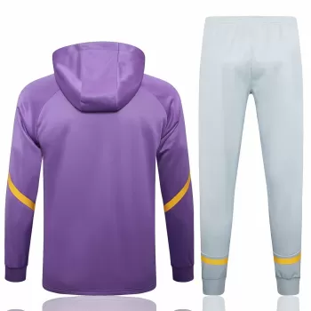 2024 2025 Real Madrid Mens Purple Hooded Presentation Soccer Tracksuit Kit