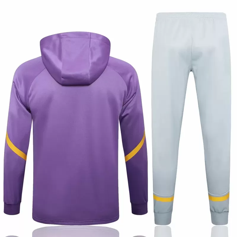 2024 2025 Real Madrid Mens Purple Hooded Presentation Soccer Tracksuit Kit