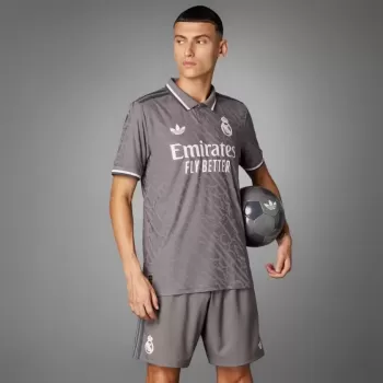2024 2025 Real Madrid Mens Third Authentic Soccer Jersey Player Version Charcoal