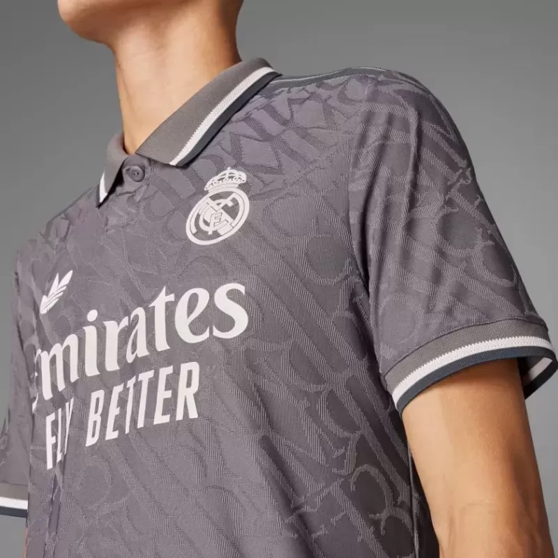 2024 2025 Real Madrid Mens Third Authentic Soccer Jersey Player Version Charcoal 2024 2025 Real Madrid Mens Third Authentic Soccer Jersey Player Version Charcoal