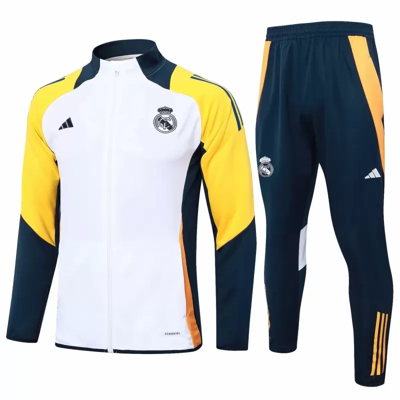 2024 2025 Real Madrid Mens White Training Presentation Soccer Tracksuit Kit 2024 2025 Real Madrid Mens White Training Presentation Soccer Tracksuit Kit