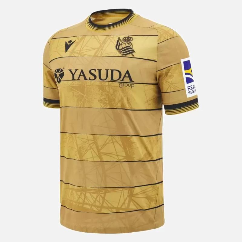 2024 2025 Real Sociedad Mens Away Soccer Jersey Gold Anoeta Stadium