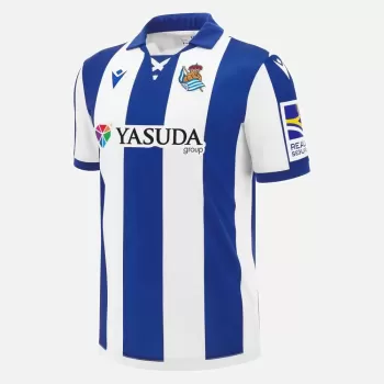2024 2025 Real Sociedad Mens Home Soccer Jersey Blue White Stripes