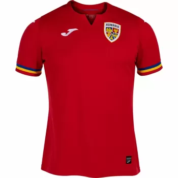 2024 2025 Romania Mens Away Soccer Jersey Red Tricolour