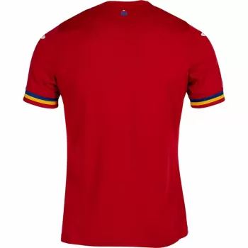 2024 2025 Romania Mens Away Soccer Jersey Red Tricolour
