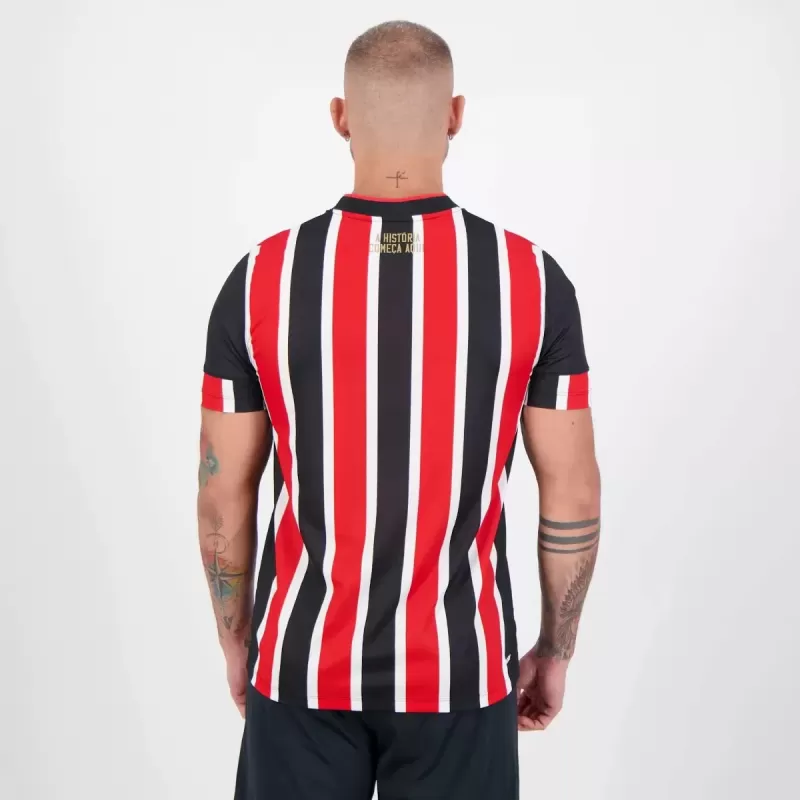 2024 2025 Sao Paulo Mens Away Soccer Jersey Tricolor Vertical Stripes 2024 2025 Sao Paulo Mens Away Soccer Jersey Tricolor Vertical Stripes