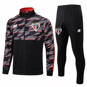 2024 2025 Sao Paulo Mens Black Red Training Presentation Soccer Tracksuit