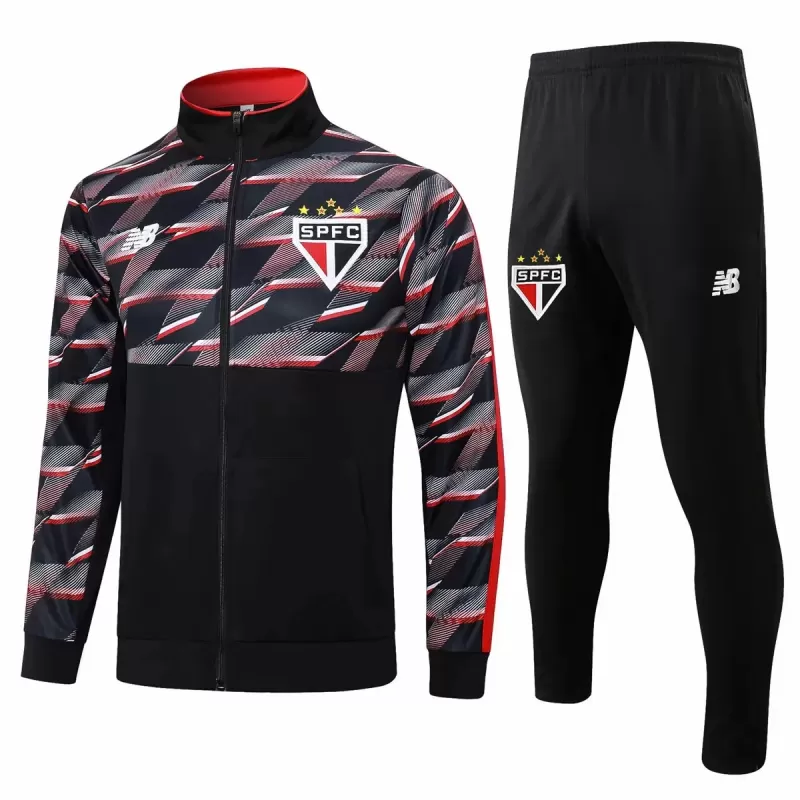 2024 2025 Sao Paulo Mens Black Red Training Presentation Soccer Tracksuit 2024 2025 Sao Paulo Mens Black Red Training Presentation Soccer Tracksuit