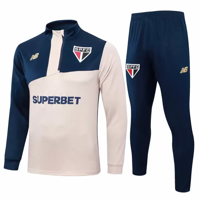 2024 2025 Sao Paulo Mens Navy Training Technical Soccer Tracksuit Kit