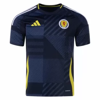 2024 2025 Scotland Mens Home Soccer Jersey Navy Tartan Pattern