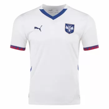 2024 2025 Serbia Mens Away Soccer Jersey White National Kit