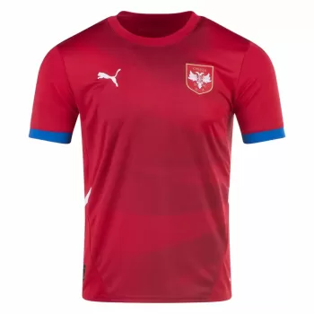 2024 2025 Serbia Mens Home Soccer Jersey Red National Kit