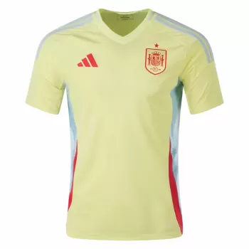 2024 2025 Spain Mens Away Soccer Jersey Yellow Sea Waves