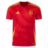 2024 2025 Spain Mens Home Soccer Jersey Red Carnation Wave
