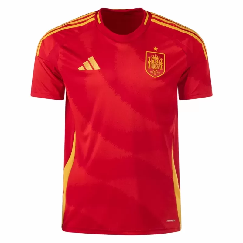 2024 2025 Spain Mens Home Soccer Jersey Red Carnation Wave 2024 2025 Spain Mens Home Soccer Jersey Red Carnation Wave