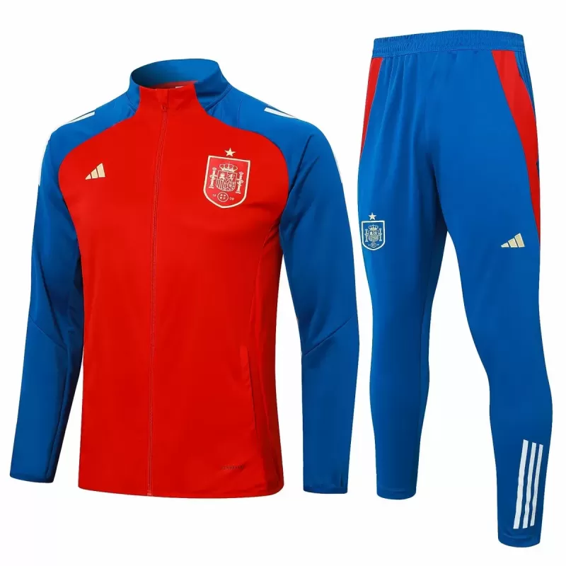 2024 2025 Spain Mens Red Blue Training Presentation Soccer Tracksuit Kit