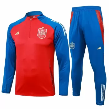 2024 2025 Spain Mens Red Blue Training Technical Soccer Tracksuit Kit