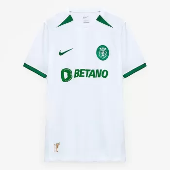 2024 2025 Sporting CP Mens Away Soccer Jersey Cup of Cups White