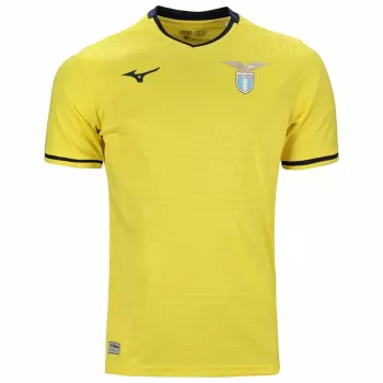 2024 2025 SS Lazio Mens Away Soccer Jersey 90s Style Yellow