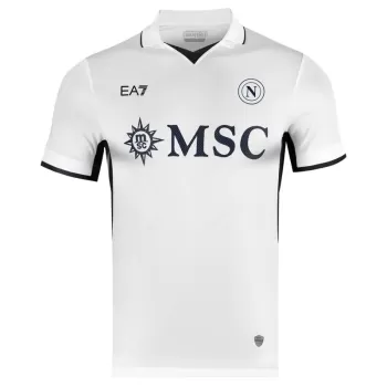 2024 2025 SSC Napoli Mens Away Soccer Jersey Azzurro White
