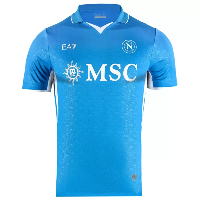 2024 2025 SSC Napoli Mens Home Soccer Jersey Azzurro Blue