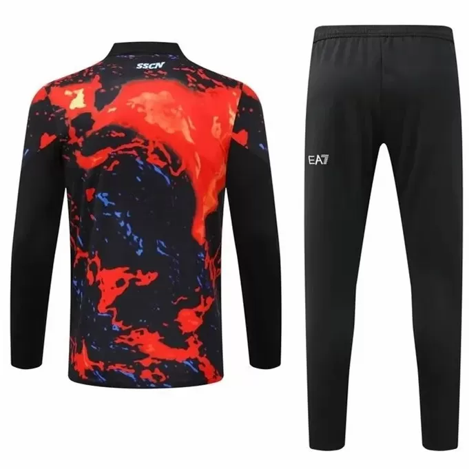 2024 2025 SSC Napoli Mens Red Black Training Technical Soccer Tracksuit Kit 2024 2025 SSC Napoli Mens Red Black Training Technical Soccer Tracksuit Kit