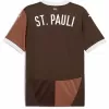 2024 2025 St Pauli Mens Home Soccer Jersey Brown Block Retro