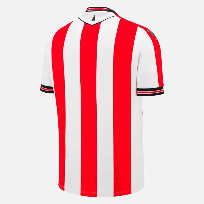 2024 2025 Stoke City Mens Home Soccer Jersey Red White Stripes 2024 2025 Stoke City Mens Home Soccer Jersey Red White Stripes