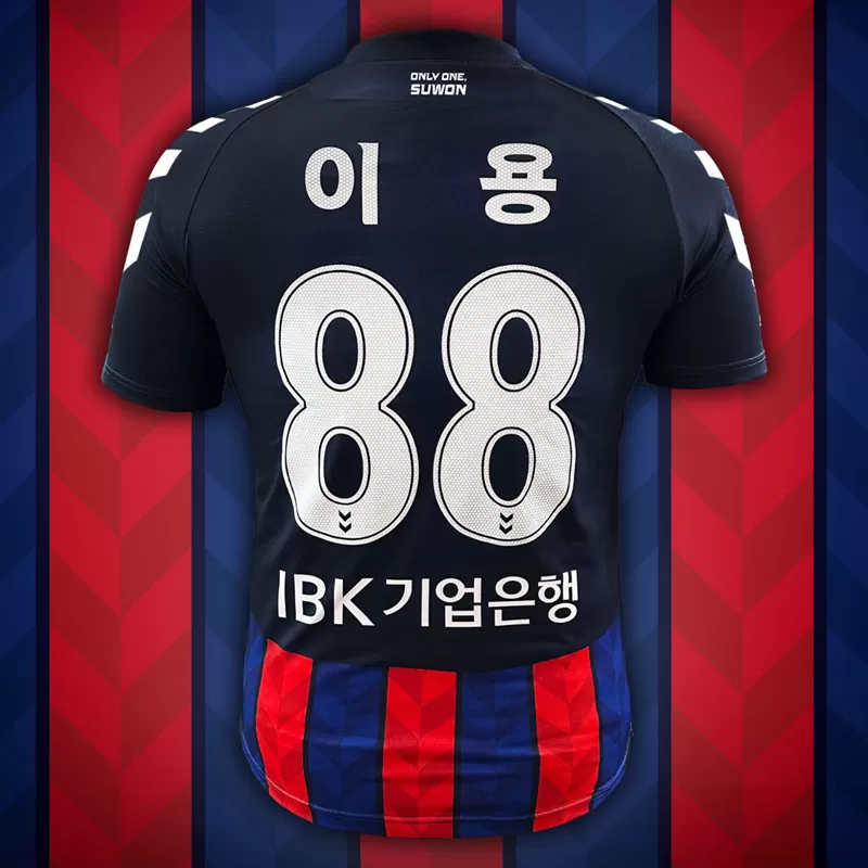 2024 2025 Suwon FC Mens Home Soccer Jersey Blue Red