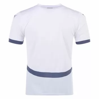 2024 2025 Switzerland Mens Away Soccer Jersey White Blue Pattern