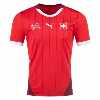 2024 2025 Switzerland Mens Home Soccer Jersey Red Maroon
