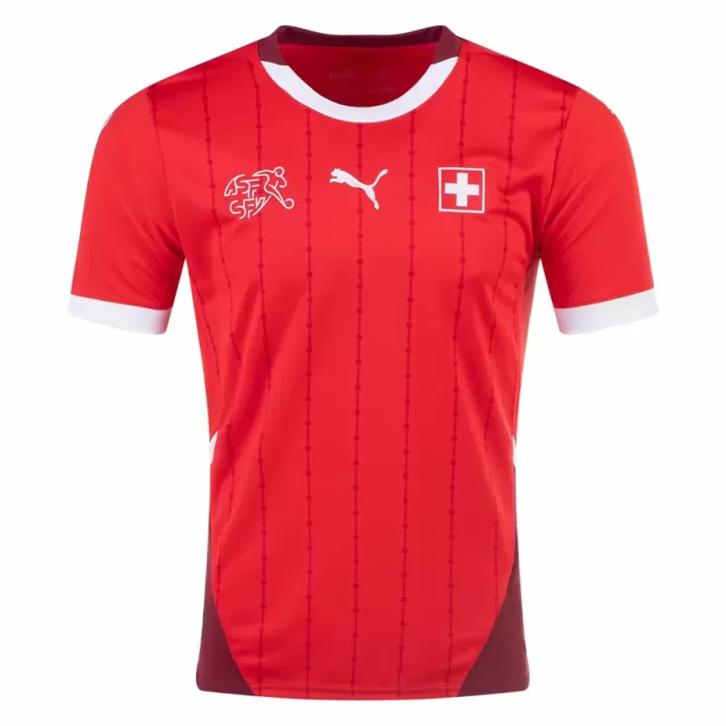 2024 2025 Switzerland Mens Home Soccer Jersey Red Maroon 2024 2025 Switzerland Mens Home Soccer Jersey Red Maroon