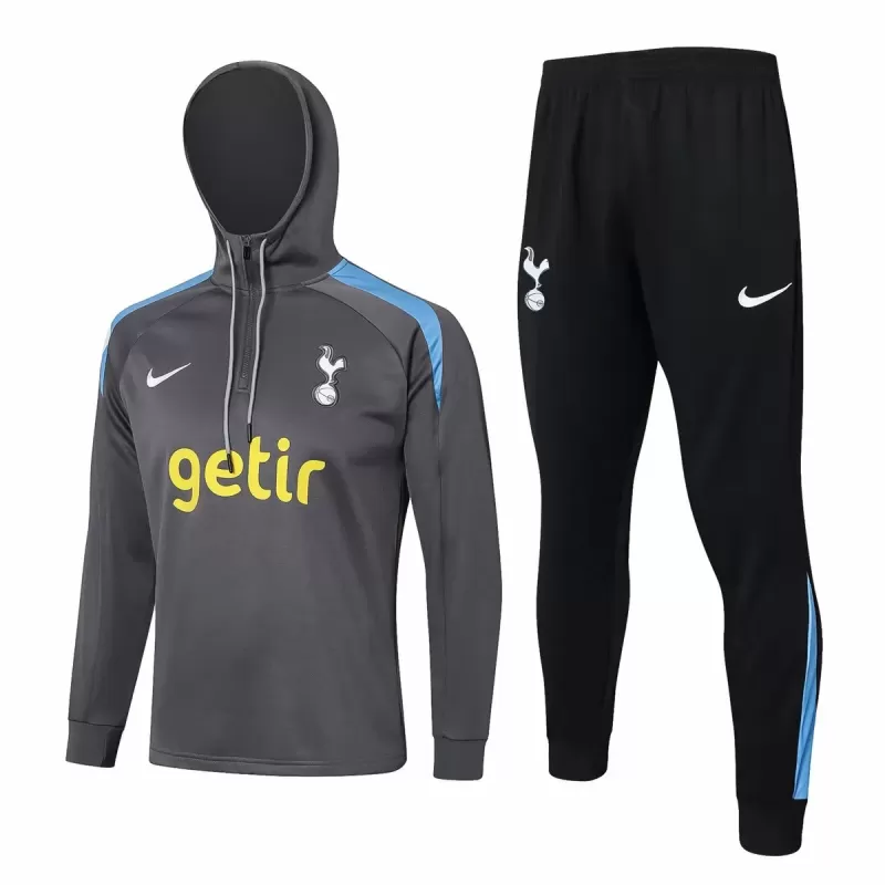 2024 2025 Tottenham Hotspur Mens Grey Training Hooded Technical Tracksuit Kit 2024 2025 Tottenham Hotspur Mens Grey Training Hooded Technical Tracksuit Kit
