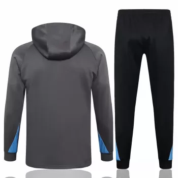 2024 2025 Tottenham Hotspur Mens Grey Training Hooded Technical Tracksuit Kit