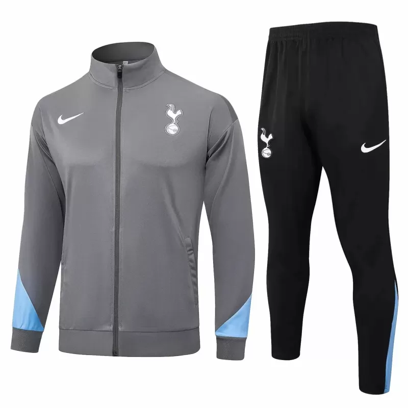 2024 2025 Tottenham Hotspur Mens Grey Training Presentation Soccer Tracksuit Kit
