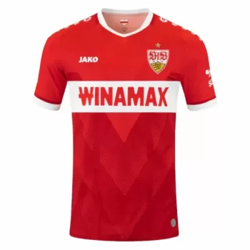 2024 2025 VfB Stuttgart Mens Away Soccer Jersey Red Retro Vibe