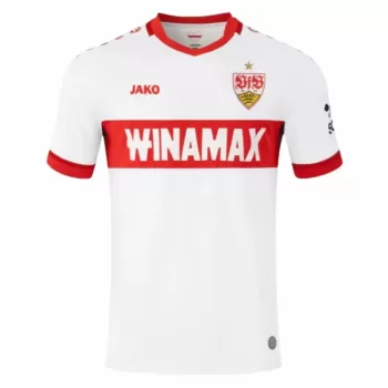 2024 2025 VfB Stuttgart Mens Home Soccer Jersey White Chest Ring