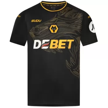 2024 2025 Wolverhampton Wanderers Mens Away Soccer Jersey Wolfpack Black
