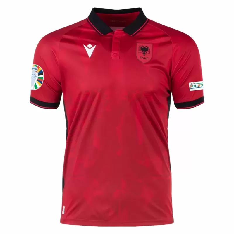 2024 Albania Mens Euro Home Jersey Red Black 2024 Albania Mens Euro Home Jersey Red Black