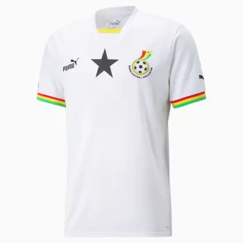 2024 Ghana Mens Home Soccer Jersey Black Star Yellow White
