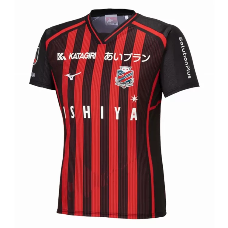 2024 Hokkaido Consadole Sapporo Mens Home Soccer Jersey Red Black