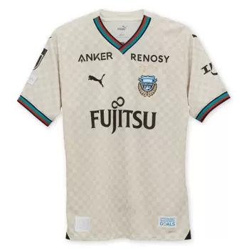 2024 Kawasaki Frontale Mens Away Soccer Jersey Cream Checkered