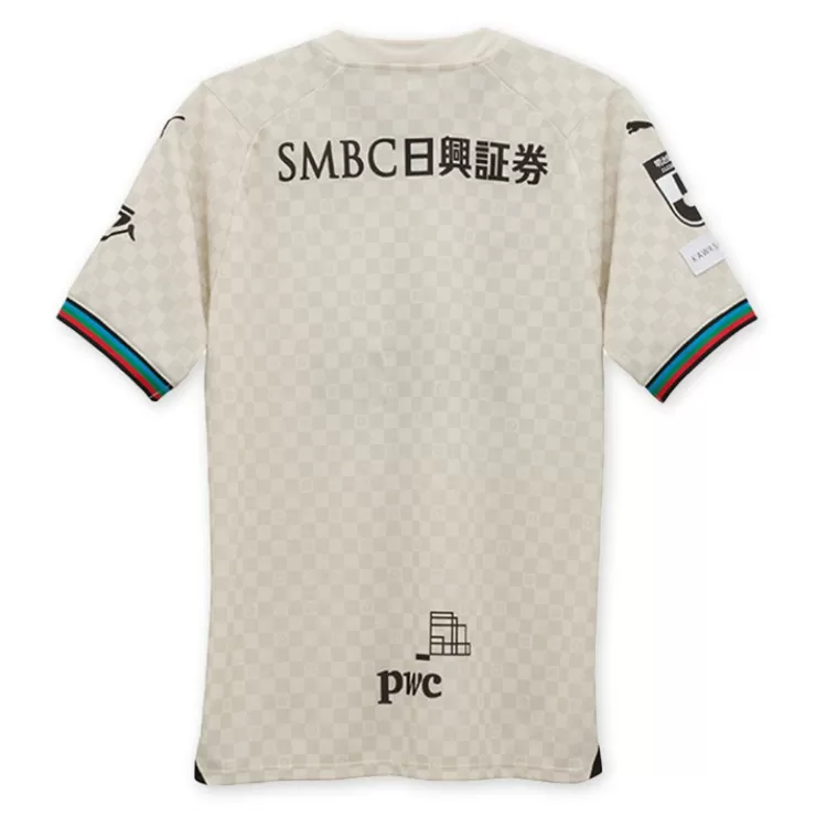 2024 Kawasaki Frontale Mens Away Soccer Jersey Cream Checkered
