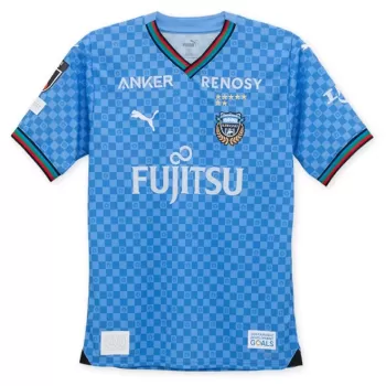 2024 Kawasaki Frontale Mens Home Soccer Jersey Blue Checkered