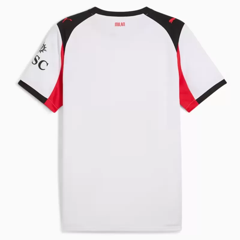 2025 2026 AC Milan Mens Away Soccer Jersey White Red Diavoletto 2025 2026 AC Milan Mens Away Soccer Jersey White Red Diavoletto