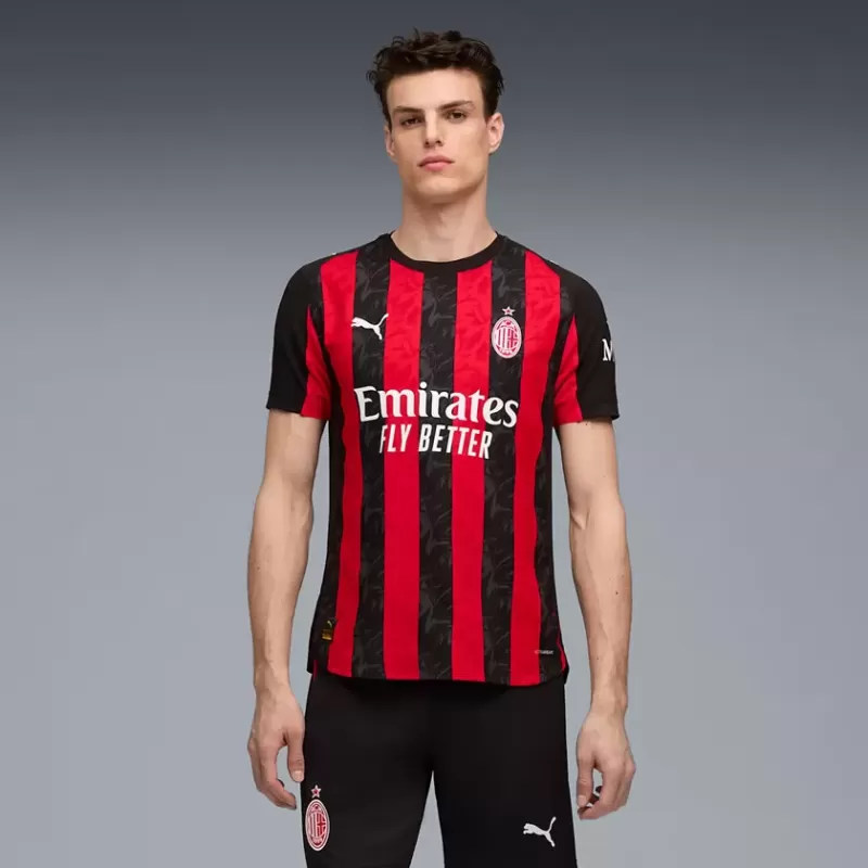2025 2026 AC Milan Mens Home Authentic Soccer Jersey Player Version 2025 2026 AC Milan Mens Home Authentic Soccer Jersey Player Version