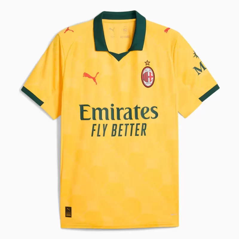 2025 2026 AC Milan Mens Third Soccer Jersey Yellow Green Monogram