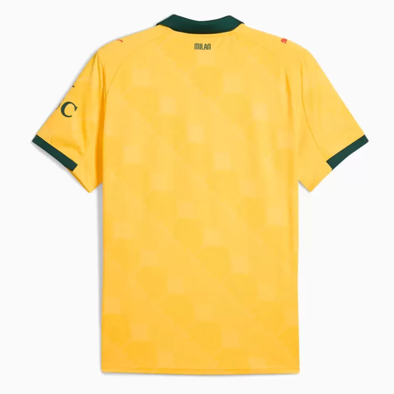 2025 2026 AC Milan Mens Third Soccer Jersey Yellow Green Monogram