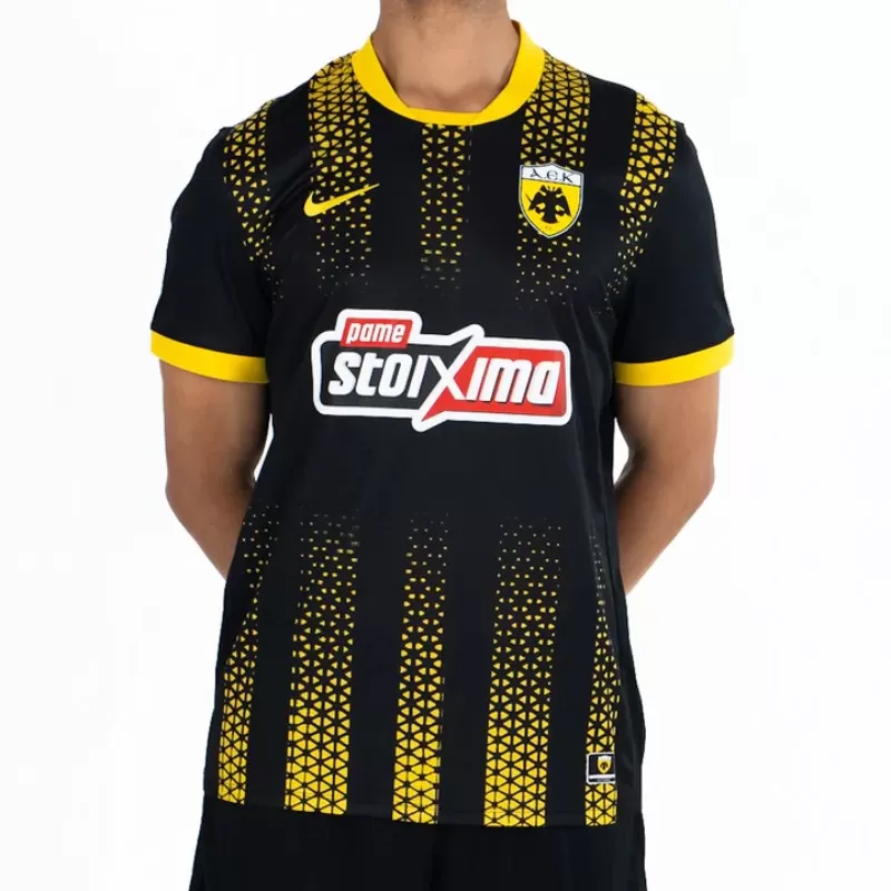 2025 2026 AEK Athens Mens Away Soccer Jersey Black Yellow 2025 2026 AEK Athens Mens Away Soccer Jersey Black Yellow