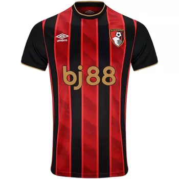 2025 2026 AFC Bournemouth Mens Home Soccer Jersey Red Black Rippled Sand